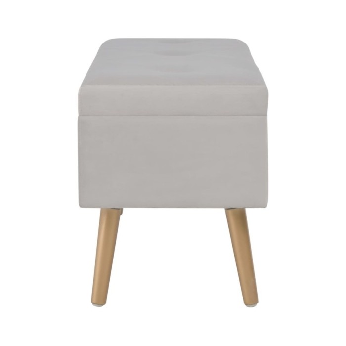 Banc avec compartiment de rangement 80 cm Gris Velours