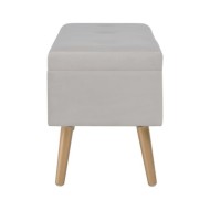 Banc avec compartiment de rangement 80 cm Gris Velours