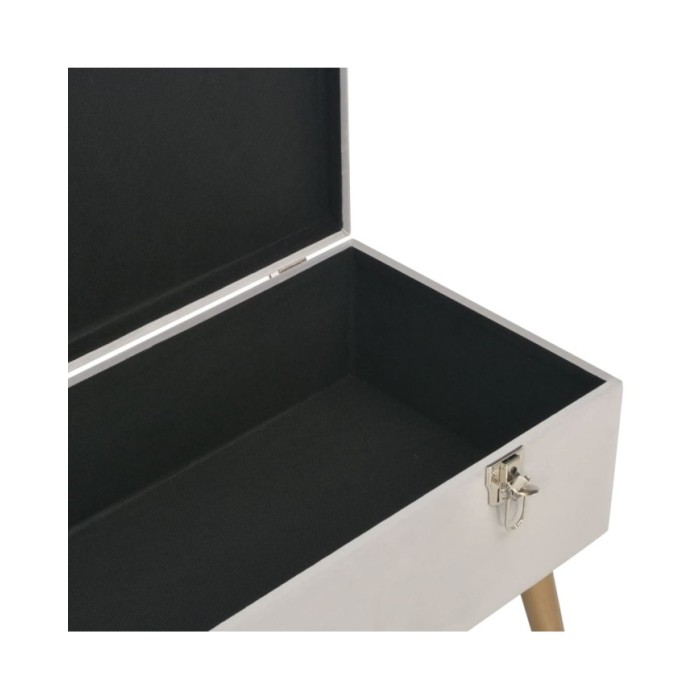 Banc avec compartiment de rangement 80 cm Gris Velours