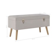 Banc avec compartiment de rangement 80 cm Gris Velours
