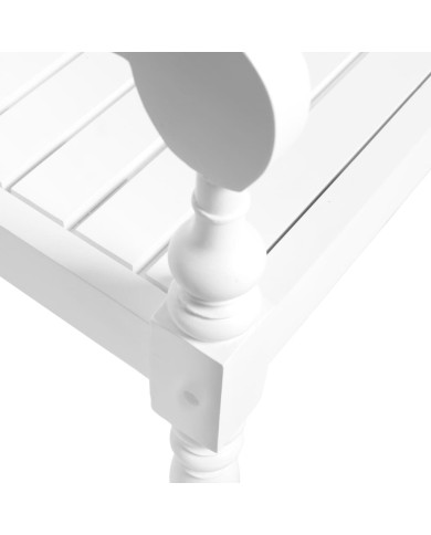 Banc Batavia 123 cm Bois d'acajou massif Blanc