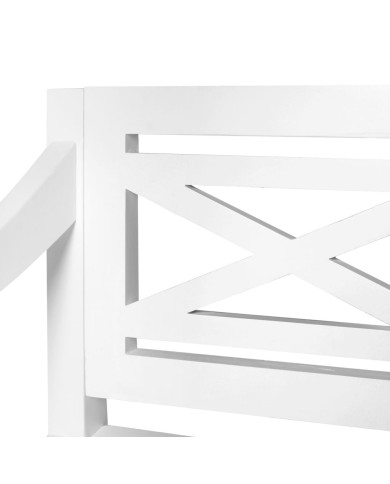 Banc Batavia 123 cm Bois d'acajou massif Blanc