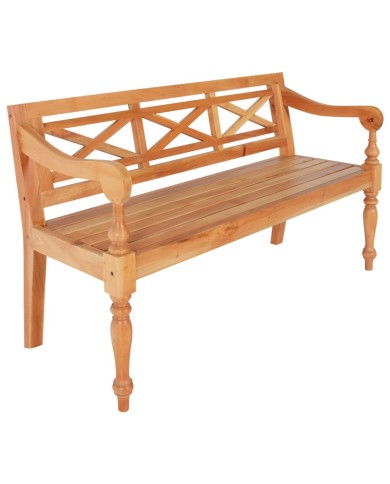 Banc Batavia 123 cm Bois d'acajou massif Marron clair