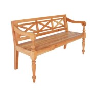 Banc Batavia 123 cm Bois d'acajou massif Marron clair