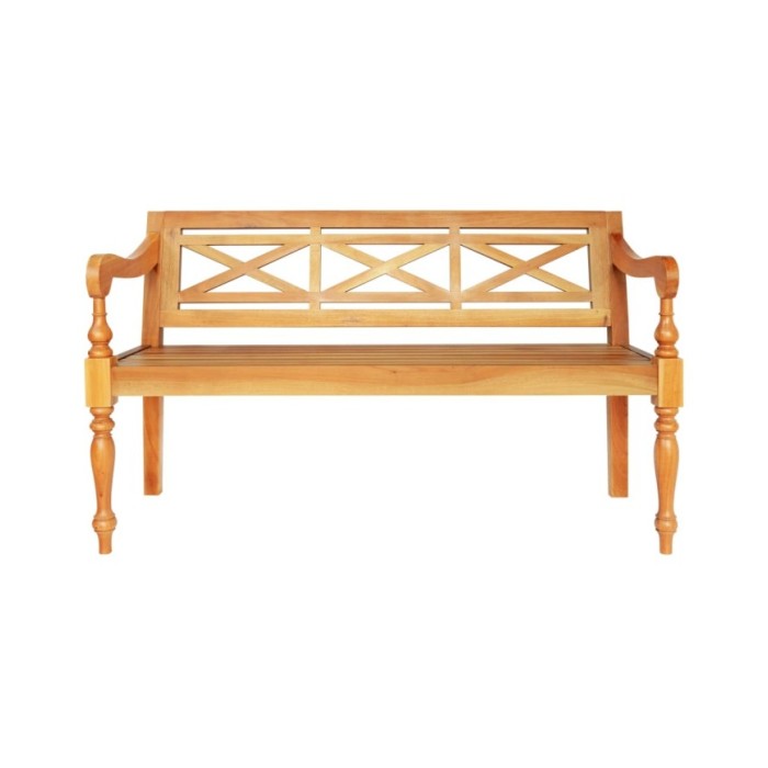 Banc Batavia 123 cm Bois d'acajou massif Marron clair