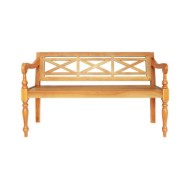 Banc Batavia 123 cm Bois d'acajou massif Marron clair