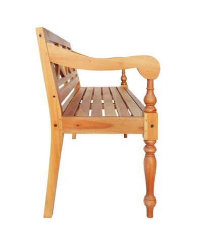 Banc Batavia 123 cm Bois d'acajou massif Marron clair
