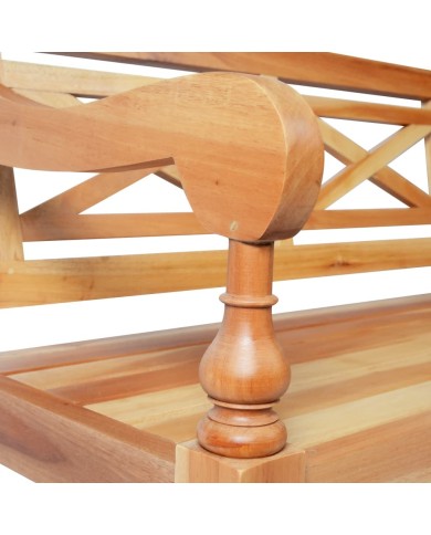 Banc Batavia 123 cm Bois d'acajou massif Marron clair