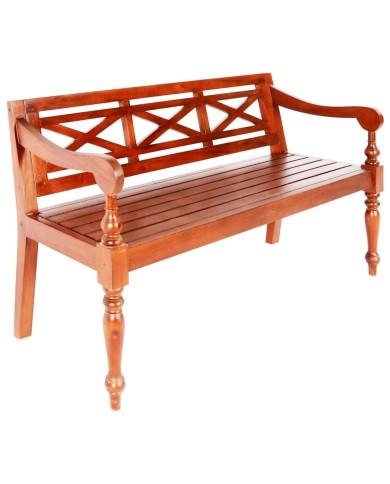 Banc Batavia 123 cm Bois d'acajou massif Marron foncé