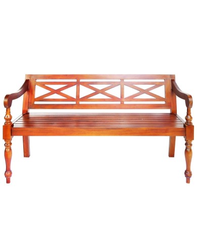Banc Batavia 123 cm Bois d'acajou massif Marron foncé