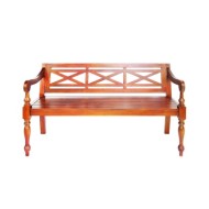 Banc Batavia 123 cm Bois d'acajou massif Marron foncé