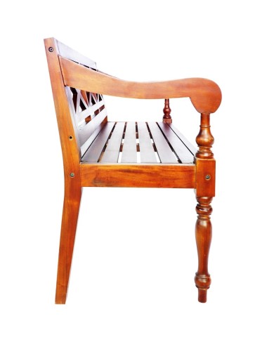 Banc Batavia 123 cm Bois d'acajou massif Marron foncé