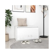Banc d'entrée 80x40x45 cm Blanc brillant Aggloméré