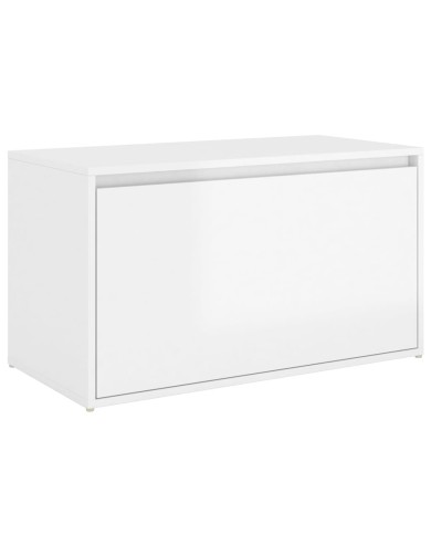 Banc d'entrée 80x40x45 cm Blanc brillant Aggloméré