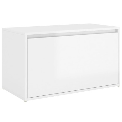 Banc d'entrée 80x40x45 cm Blanc brillant Aggloméré