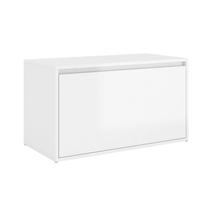 Banc d'entrée 80x40x45 cm Blanc brillant Aggloméré