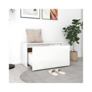 Banc d'entrée 80x40x45 cm Blanc brillant Aggloméré