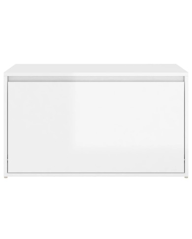 Banc d'entrée 80x40x45 cm Blanc brillant Aggloméré