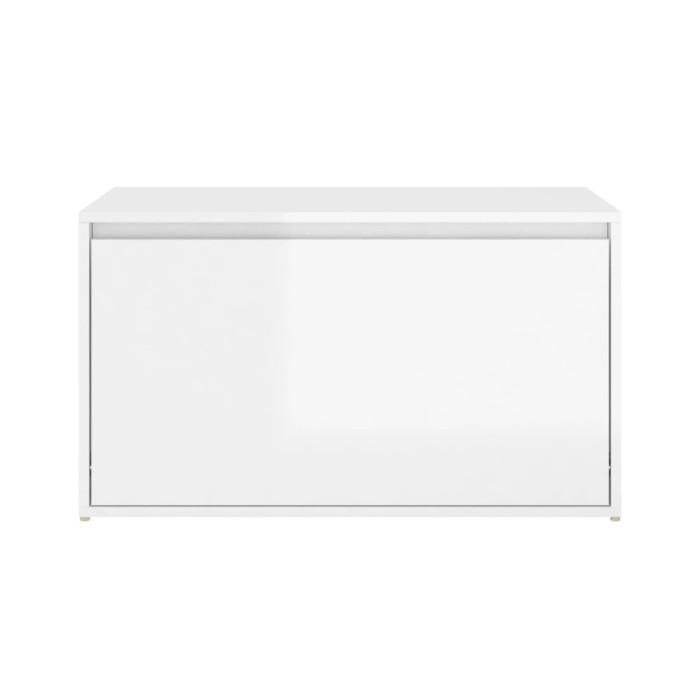Banc d'entrée 80x40x45 cm Blanc brillant Aggloméré