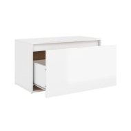 Banc d'entrée 80x40x45 cm Blanc brillant Aggloméré