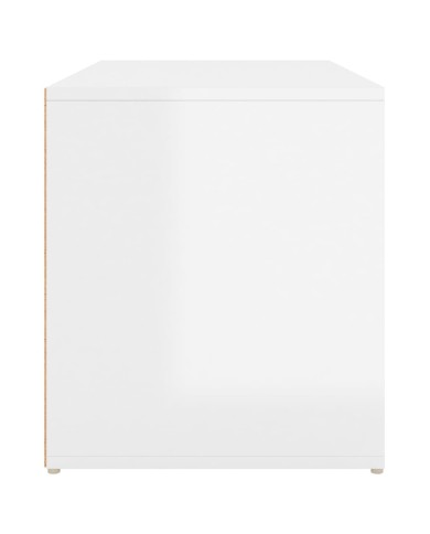 Banc d'entrée 80x40x45 cm Blanc brillant Aggloméré