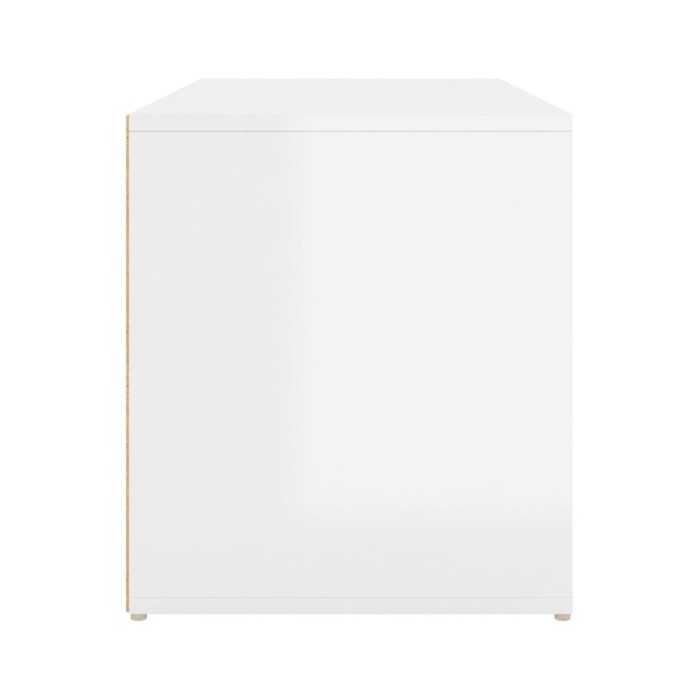 Banc d'entrée 80x40x45 cm Blanc brillant Aggloméré