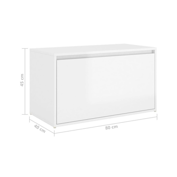 Banc d'entrée 80x40x45 cm Blanc brillant Aggloméré