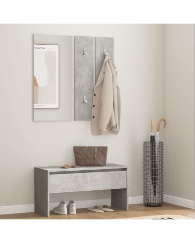 Ensemble de meubles de couloir Gris béton Bois d'ingénierie
