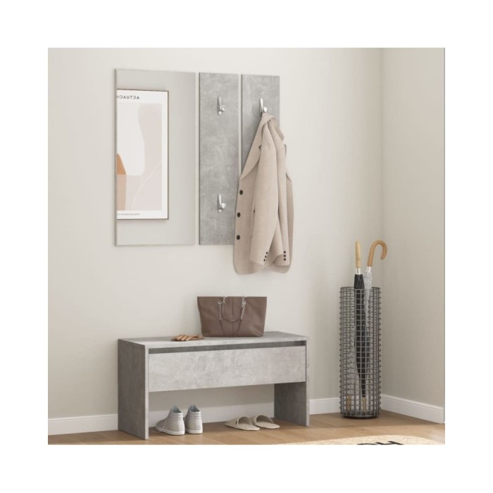 Ensemble de meubles de couloir Gris béton Bois d'ingénierie