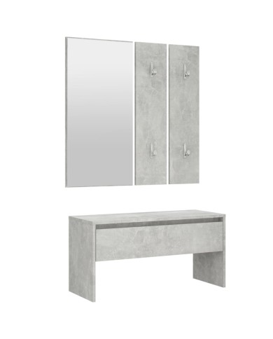 Ensemble de meubles de couloir Gris béton Bois d'ingénierie