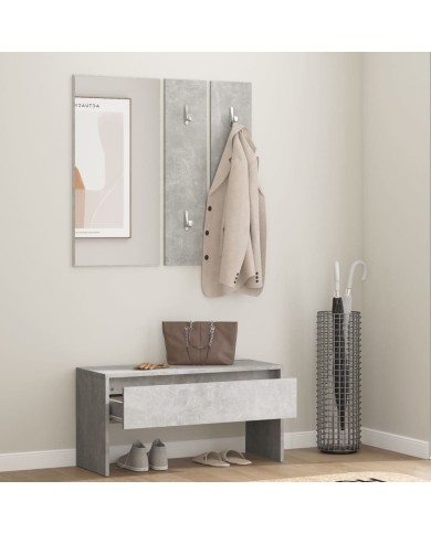 Ensemble de meubles de couloir Gris béton Bois d'ingénierie