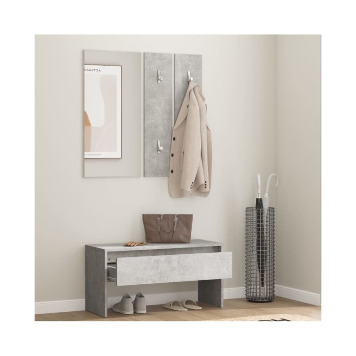 Ensemble de meubles de couloir Gris béton Bois d'ingénierie
