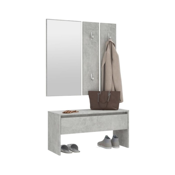 Ensemble de meubles de couloir Gris béton Bois d'ingénierie
