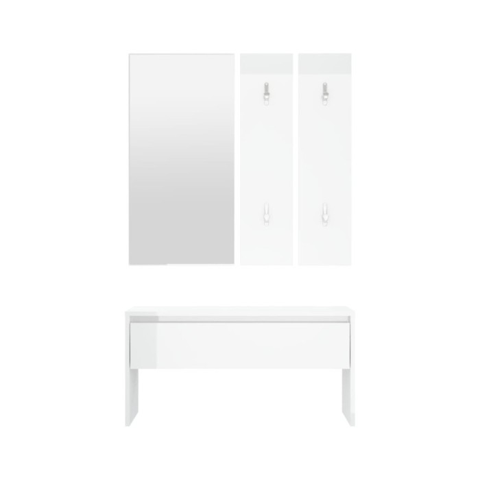 Ensemble de meubles de couloir Blanc brillant Bois d'ingénierie