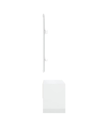 Ensemble de meubles de couloir Blanc brillant Bois d'ingénierie