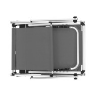 Chaise longue pliable avec auvent Aluminium et textilène Gris