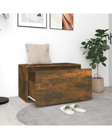 Banc d'entrée 80x40x45 cm Chêne fumé Bois d'ingénierie