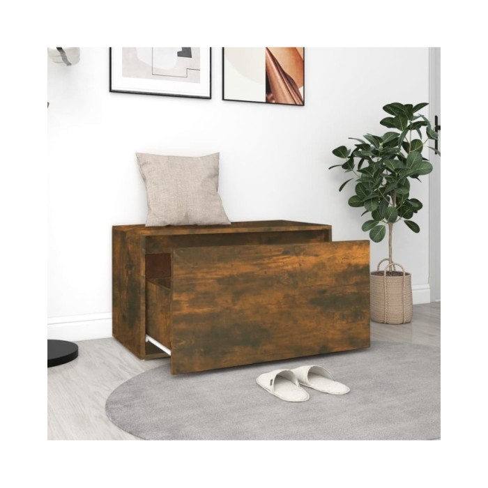 Banc d'entrée 80x40x45 cm Chêne fumé Bois d'ingénierie