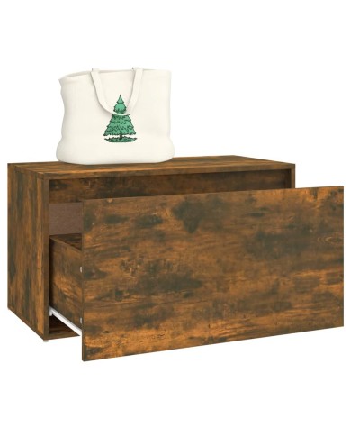 Banc d'entrée 80x40x45 cm Chêne fumé Bois d'ingénierie