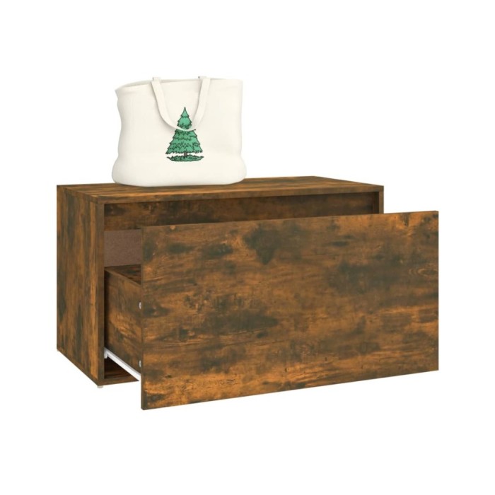 Banc d'entrée 80x40x45 cm Chêne fumé Bois d'ingénierie