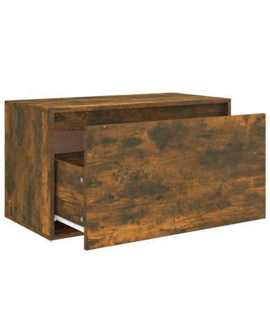 Banc d'entrée 80x40x45 cm Chêne fumé Bois d'ingénierie