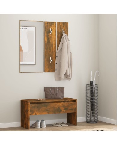 Ensemble de meubles de couloir Chêne fumé Bois d'ingénierie