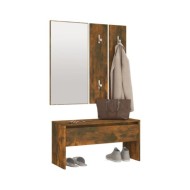 Ensemble de meubles de couloir Chêne fumé Bois d'ingénierie