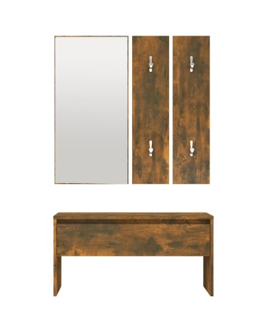 Ensemble de meubles de couloir Chêne fumé Bois d'ingénierie