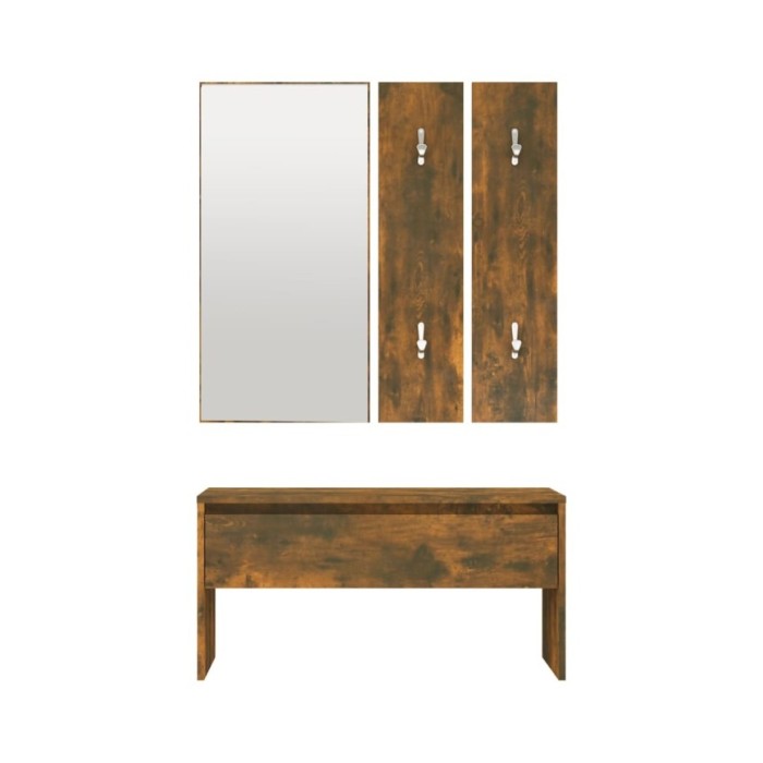 Ensemble de meubles de couloir Chêne fumé Bois d'ingénierie