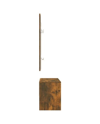 Ensemble de meubles de couloir Chêne fumé Bois d'ingénierie