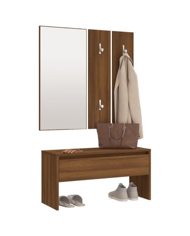 Ensemble de meubles de couloir Chêne marron Bois d'ingénierie