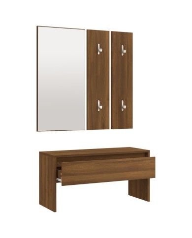 Ensemble de meubles de couloir Chêne marron Bois d'ingénierie