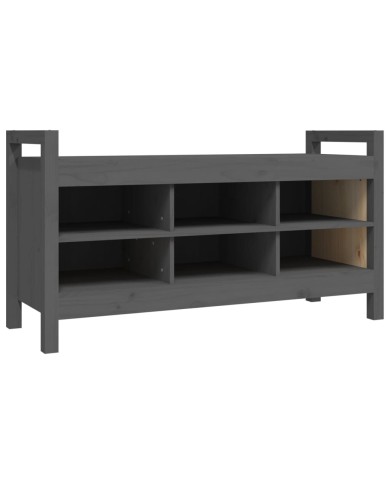 Banc d'entrée Gris 110x40x60 cm Bois de pin massif