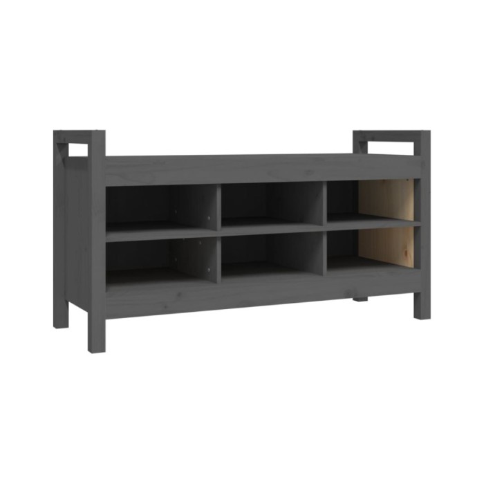 Banc d'entrée Gris 110x40x60 cm Bois de pin massif